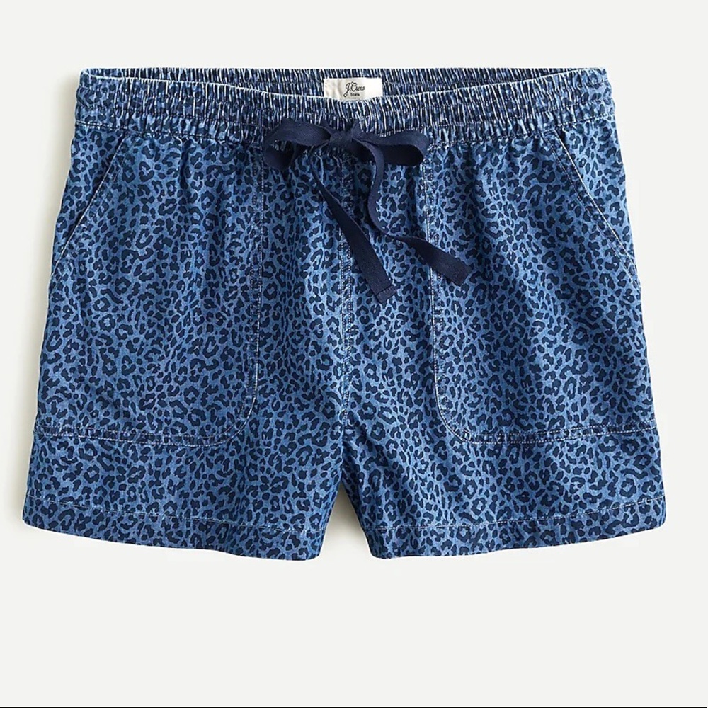 J. Crew Seaside Short Indigo Leopard NEW